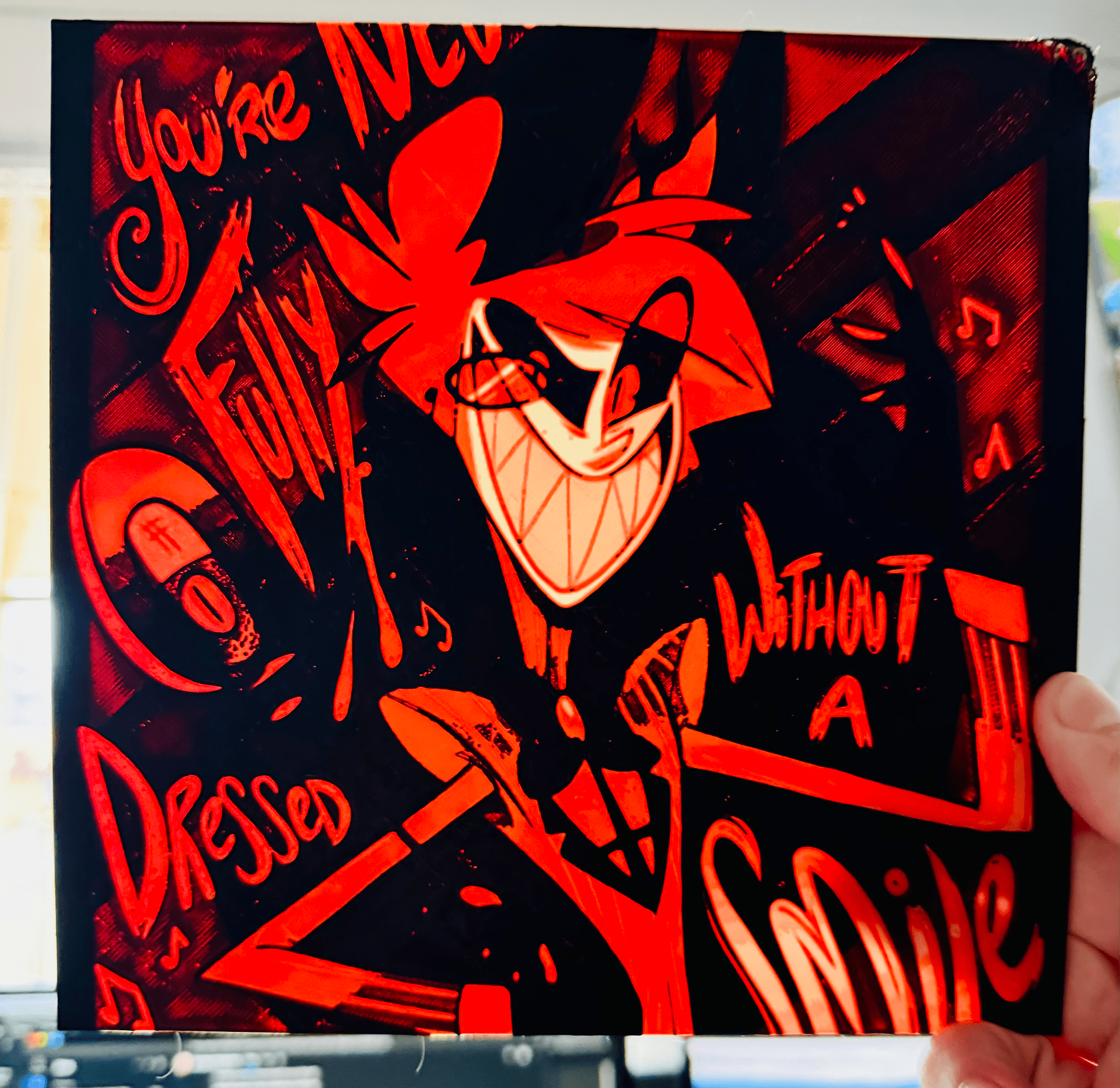Hazbin Hotel: Alastor - You're never fully dressed without a Smile! Illuminated Artwork