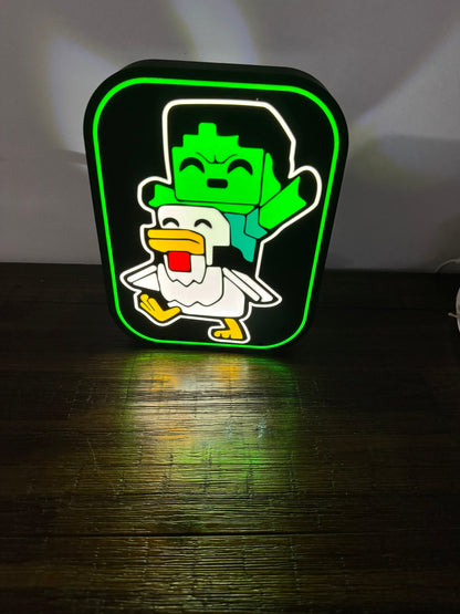 Minecraft: Chicken Jockey - Light up Sign/LED Display/Nightlight