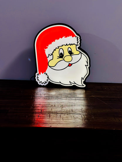 Jolly Santa Face Christmas Light Up Decoration / Wall Art - USB Powered