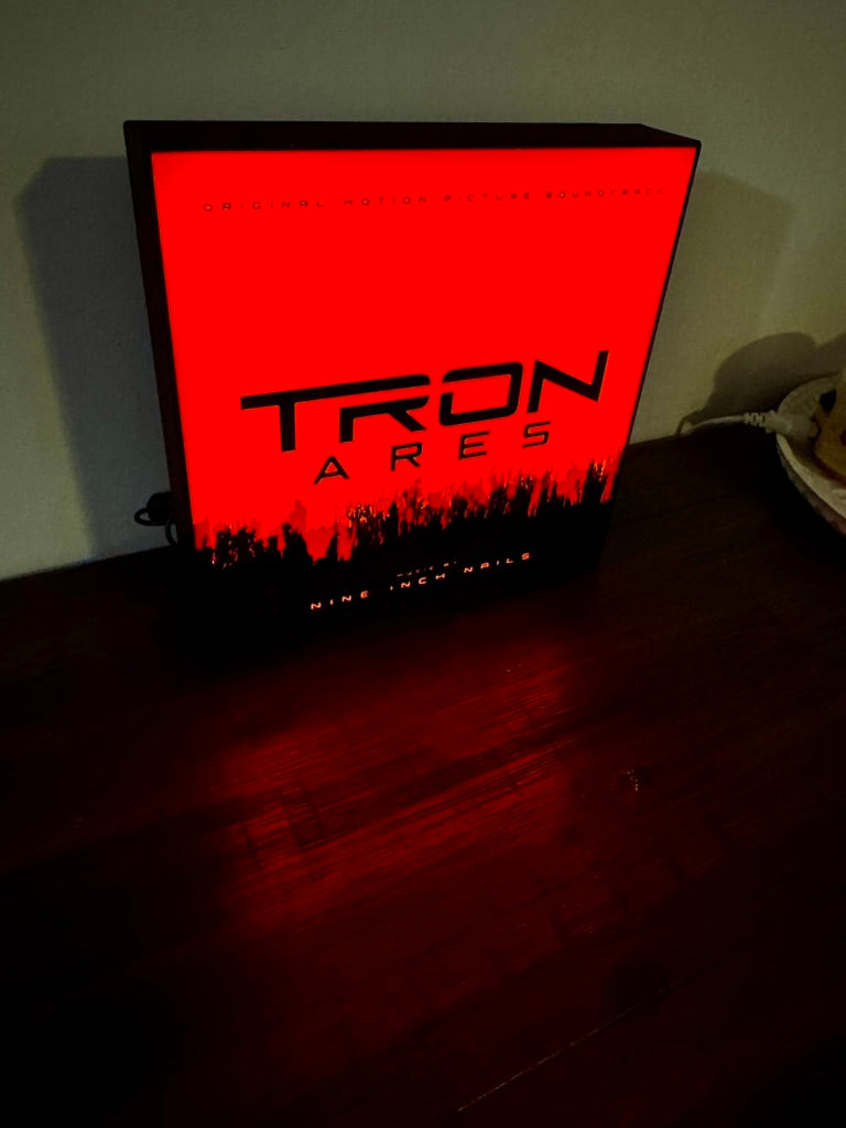 Tron Ares & NIN Soundtrack Cover LED Illuminated Wall Sign - USB Powered Display