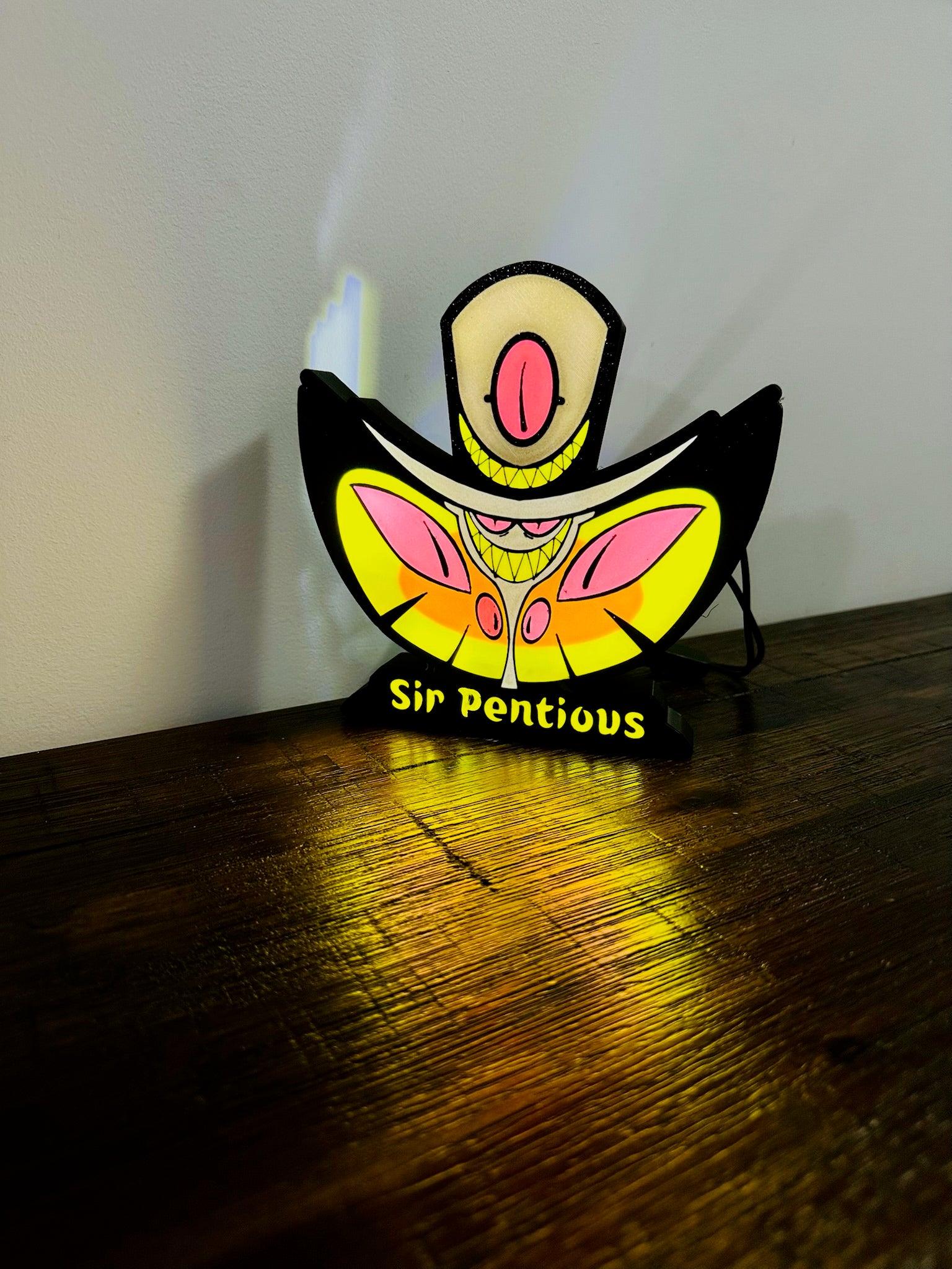 Light Up USB Powered Sir Pentious - Hazbin Hotel Fan Favourite Wall Art