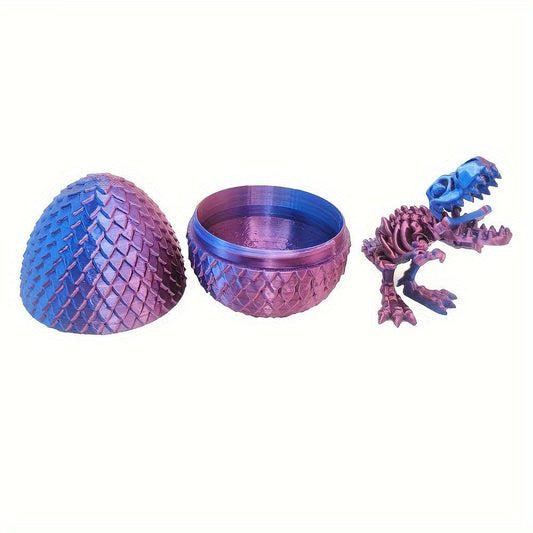 Small T-Rex Dinosaur Skeleton with his own Egg Enclosure & Dog Bone - Michael's 3D World