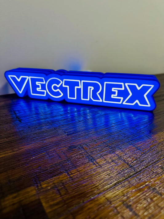 Vectrex Light Up Logo/Sign - USB Powered - Vibrant Blue Glow!