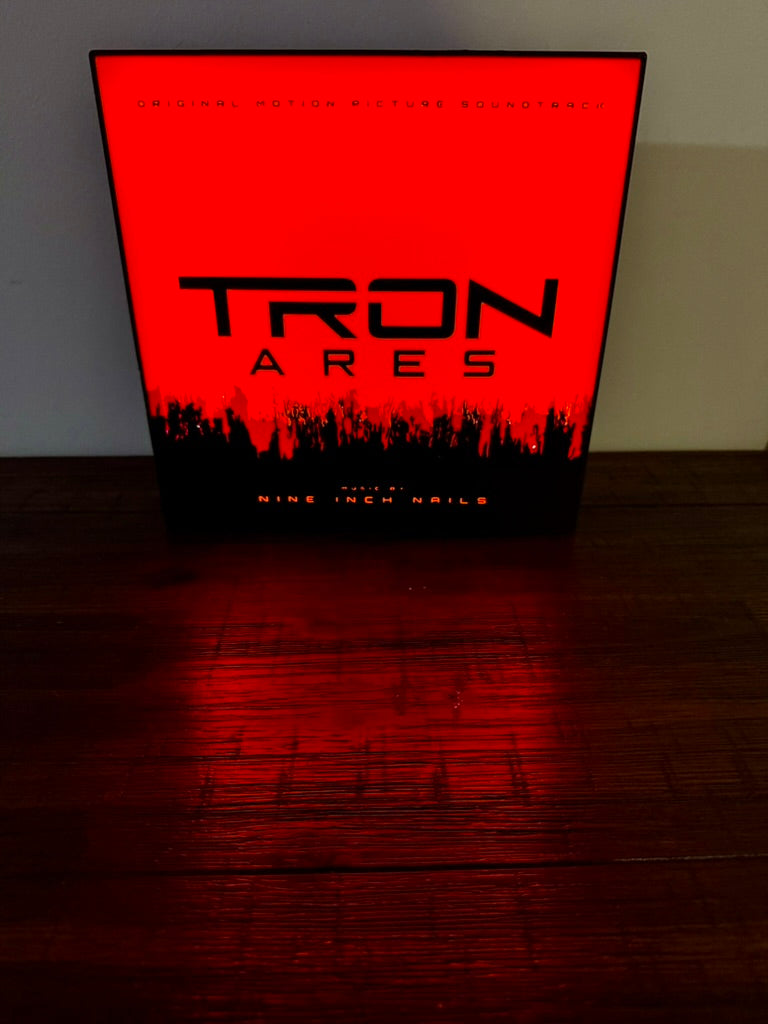 Tron Ares & NIN Soundtrack Cover LED Illuminated Wall Sign - USB Powered Display
