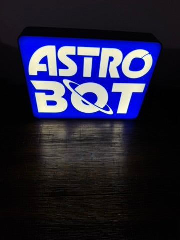 Astrobot - Blue & White LED Light Up Sign / Night Light - USB Powered