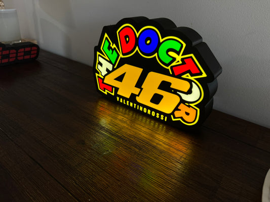 Valentino Rossi - 46 - The Doctor - LED Light Up Artwork / Illuminated Wall Sign Display