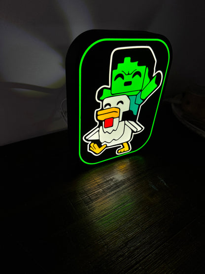 Minecraft: Chicken Jockey - Light up Sign/LED Display/Nightlight