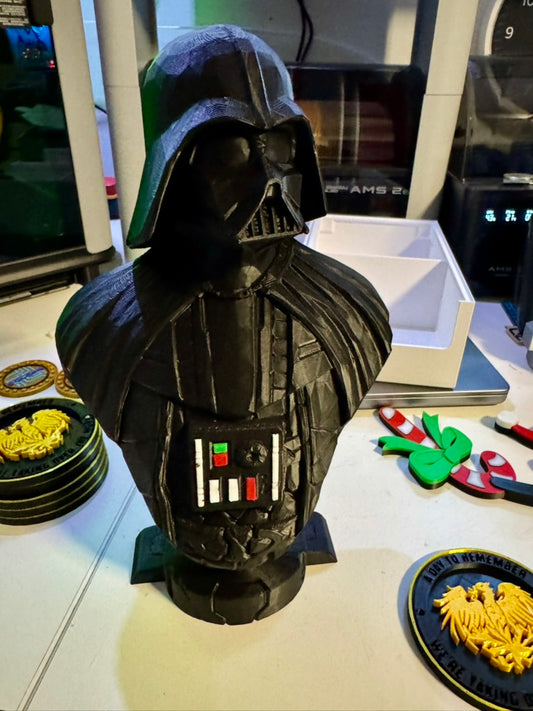 Large Darth Vader Bust - Coloured Chest Buttons - The Force at Your Desk!