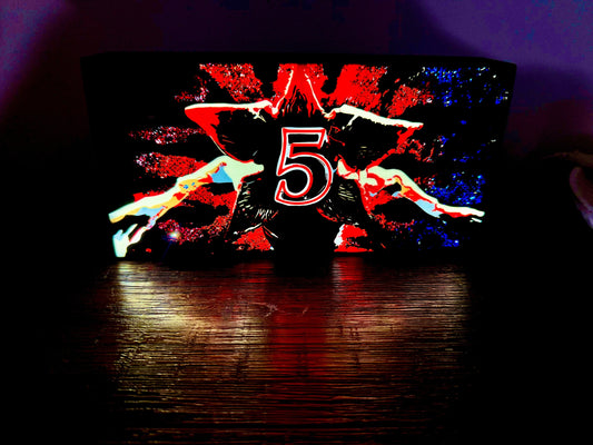 Stranger Things: Season 5 - Demogorgon - Fan Art LED Illuminated Wall Sign - USB Powered Display