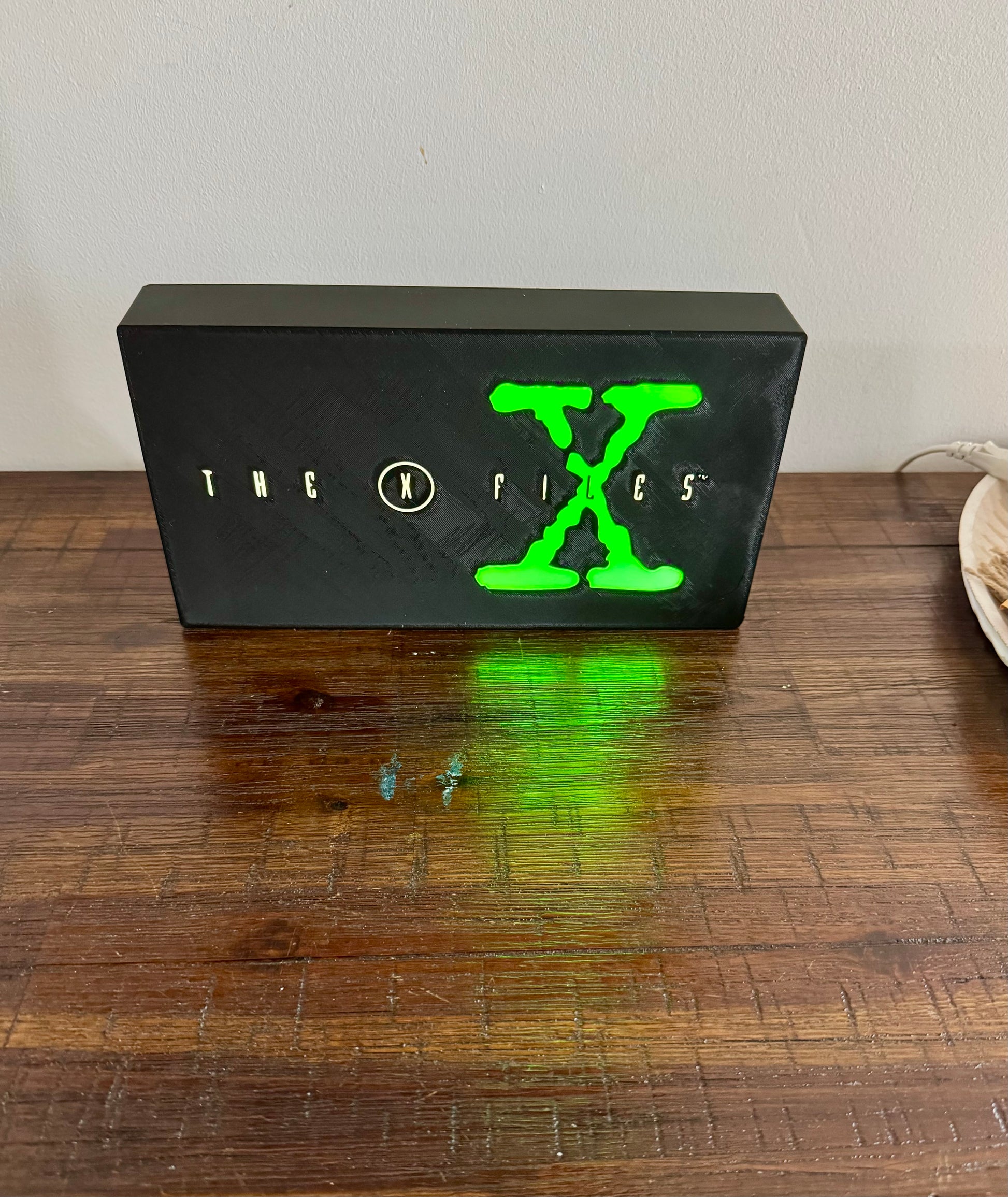 The X Files - White & Green Logo - Bright light up LED Night Light