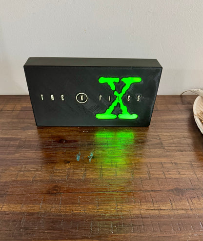 The X Files - White & Green Logo - Bright light up LED Night Light