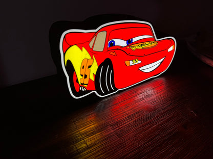 Light up Lightning McQueen Sign / Wall Art - USB powered