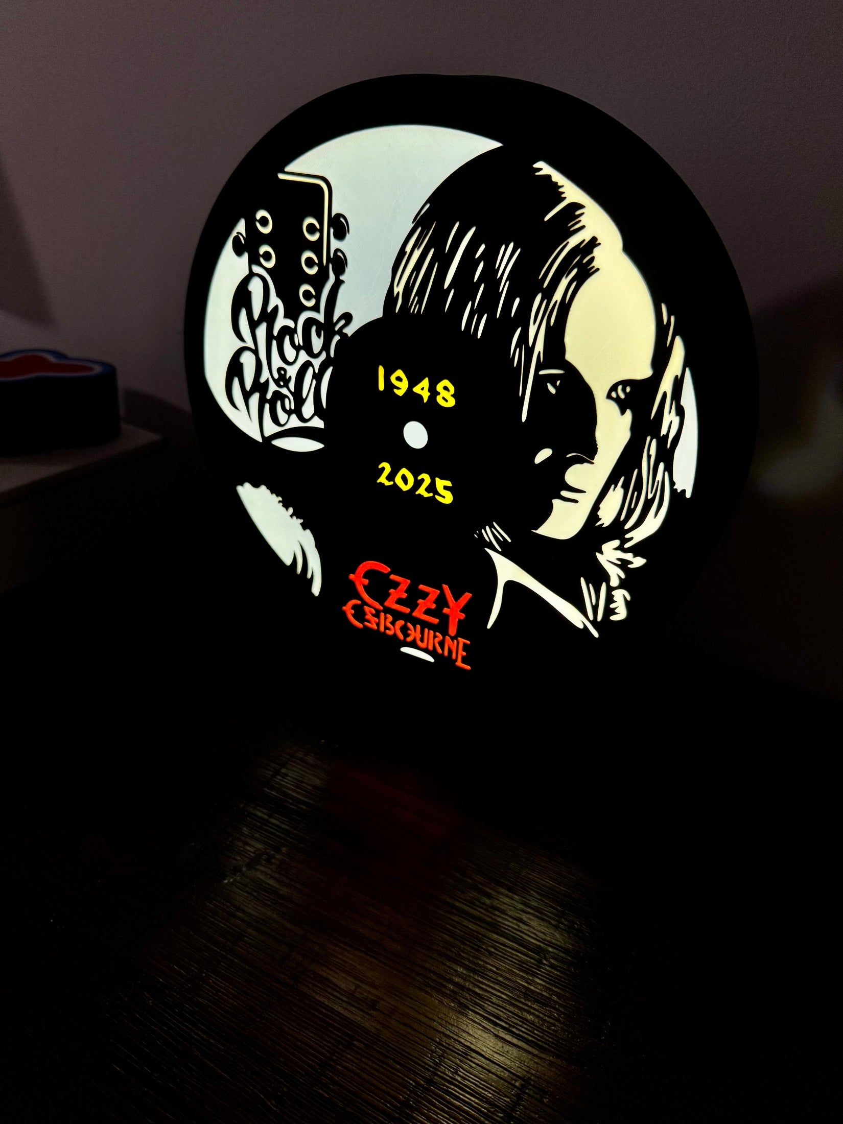 LED Light-Up Sign: Ozzy Osbourne Tribute 🎸 - RIP 2025 Rock & Roll