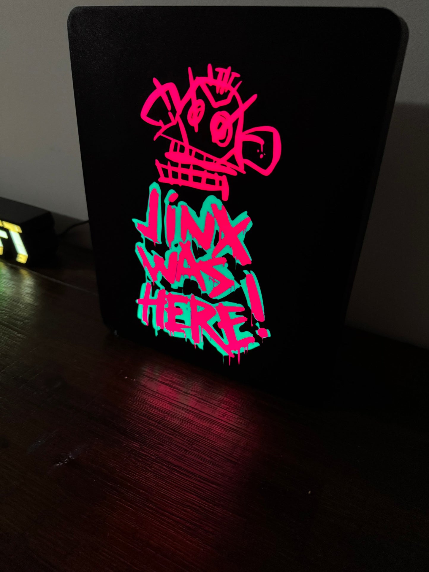 Arcane: Jinx was here graffiti- Bright light up LED Night Light