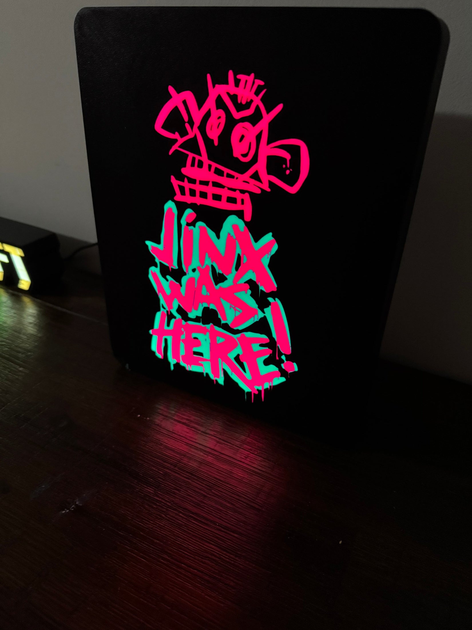 Arcane: Jinx was here graffiti- Bright light up LED Night Light