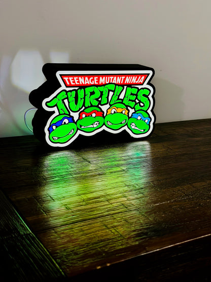 TMNT - Teenage Mutant Ninja Turtles - With Faces - Night Light / Light Box / Light Up Wall Art