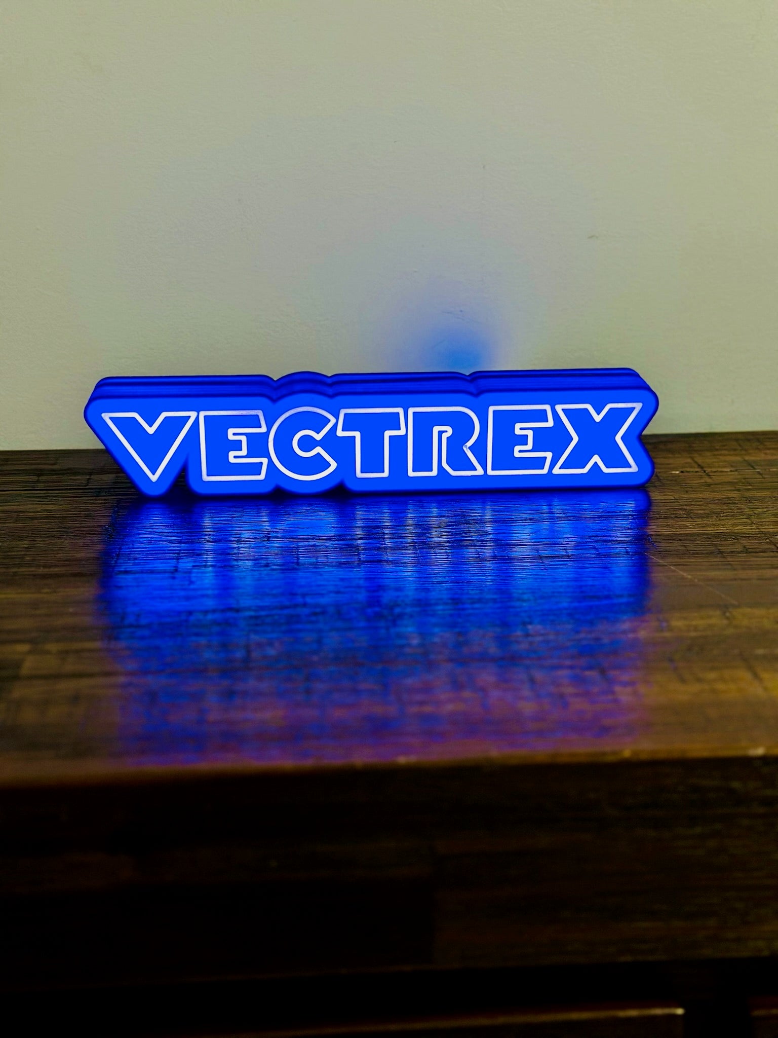 Vectrex Light Up Logo/Sign - USB Powered - Vibrant Blue Glow!
