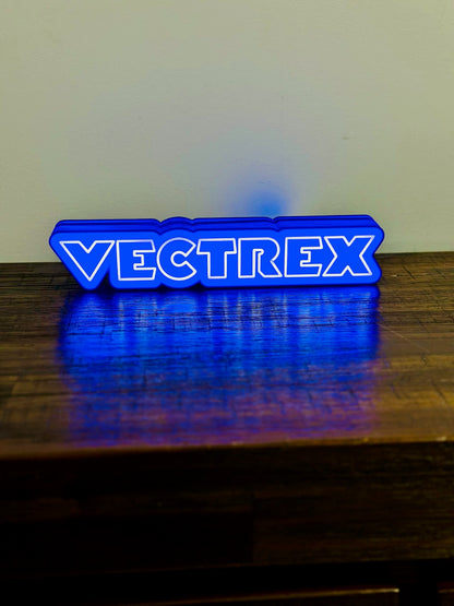 Vectrex Light Up Logo/Sign - USB Powered - Vibrant Blue Glow!