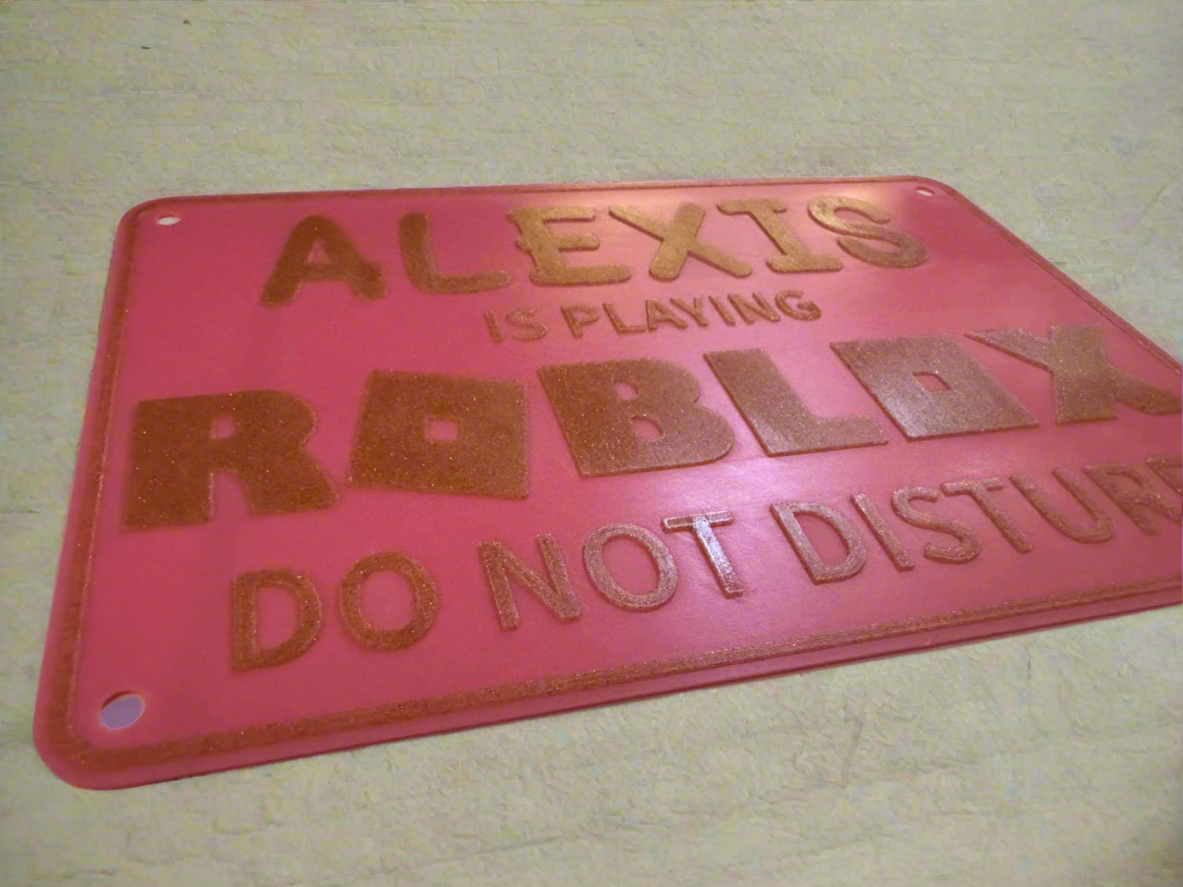Customisable Sign: Child Name is Playing Roblox - Do Not Disturb! FREE SHIPPING