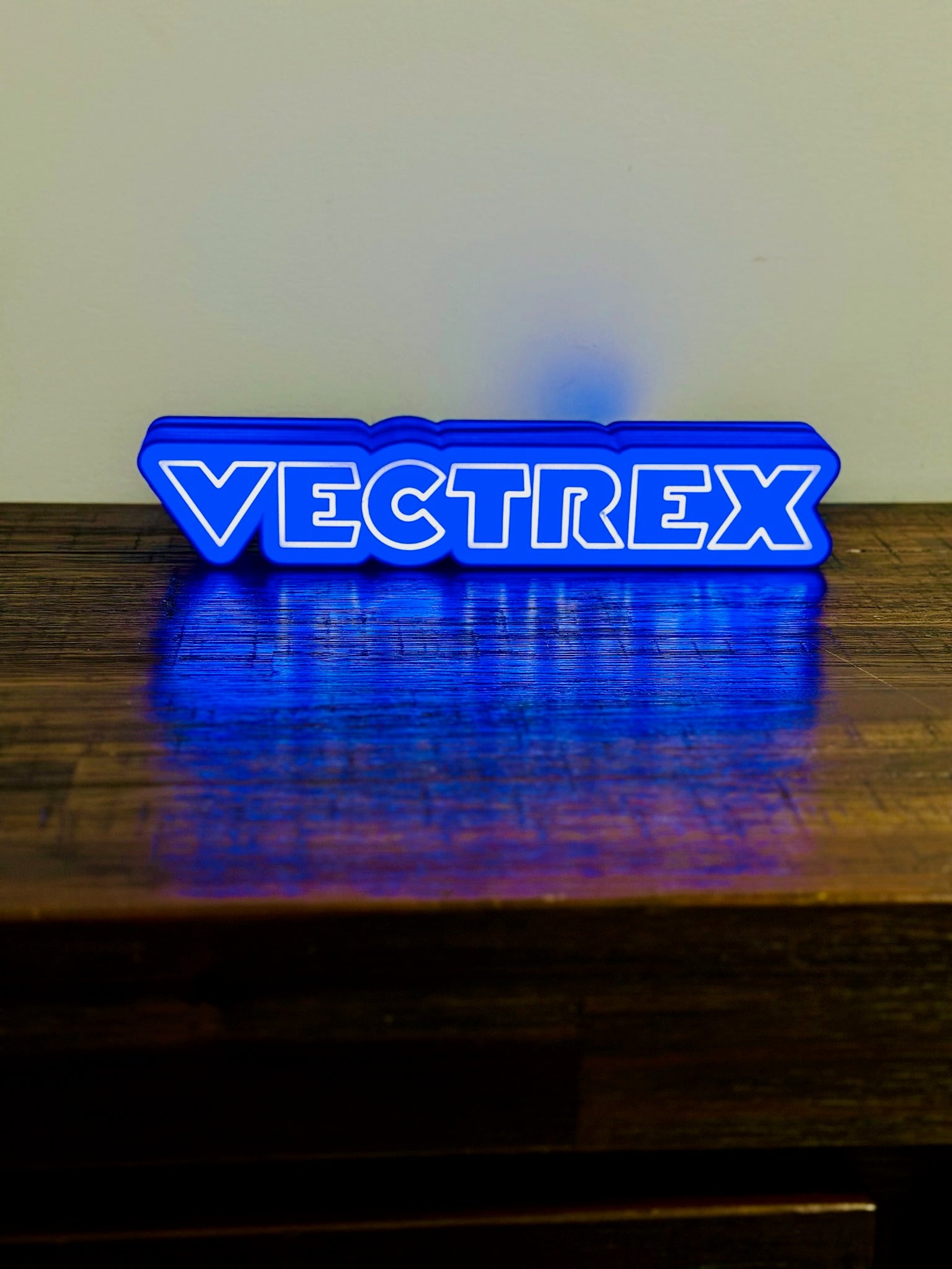 Vectrex Light Up Logo/Sign - USB Powered - Vibrant Blue Glow!