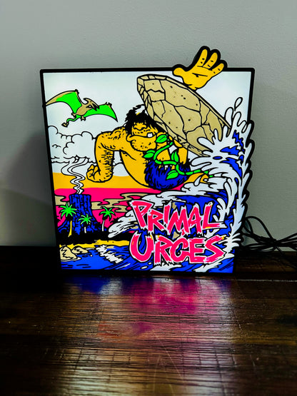 Primal Urges - Surfing Dude - Light Up Artwork / Wall Art / Sign