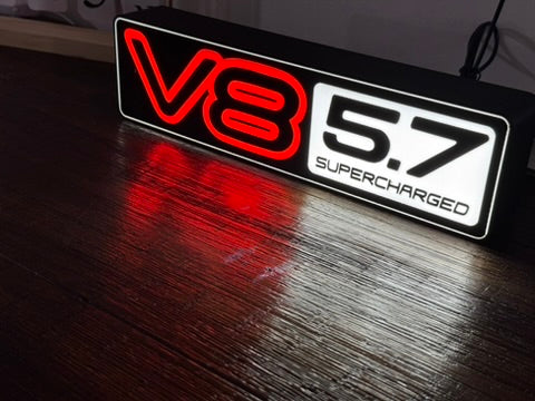 Holden VT VY V8 5.7 Supercharged Badge - Light Up Artwork / Illuminated Wall Art / LED Display Copy