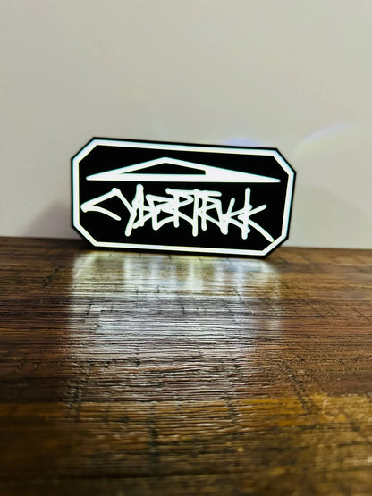 Tesla CyberTruck Graffiti Logo - USB powered Night Light / Wall Art - Michael's 3D World
