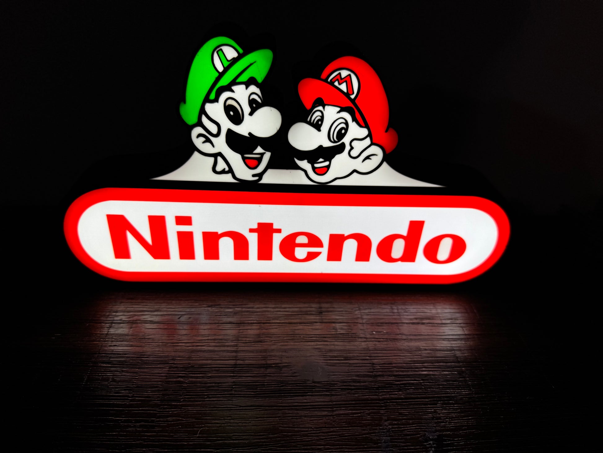 Mario & Luigi Nintendo Logo LED Display - The Ultimate Gaming Duo! 🍄