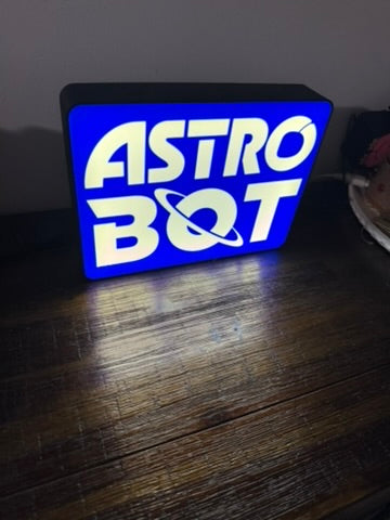 Astrobot - Blue & White LED Light Up Sign / Night Light - USB Powered