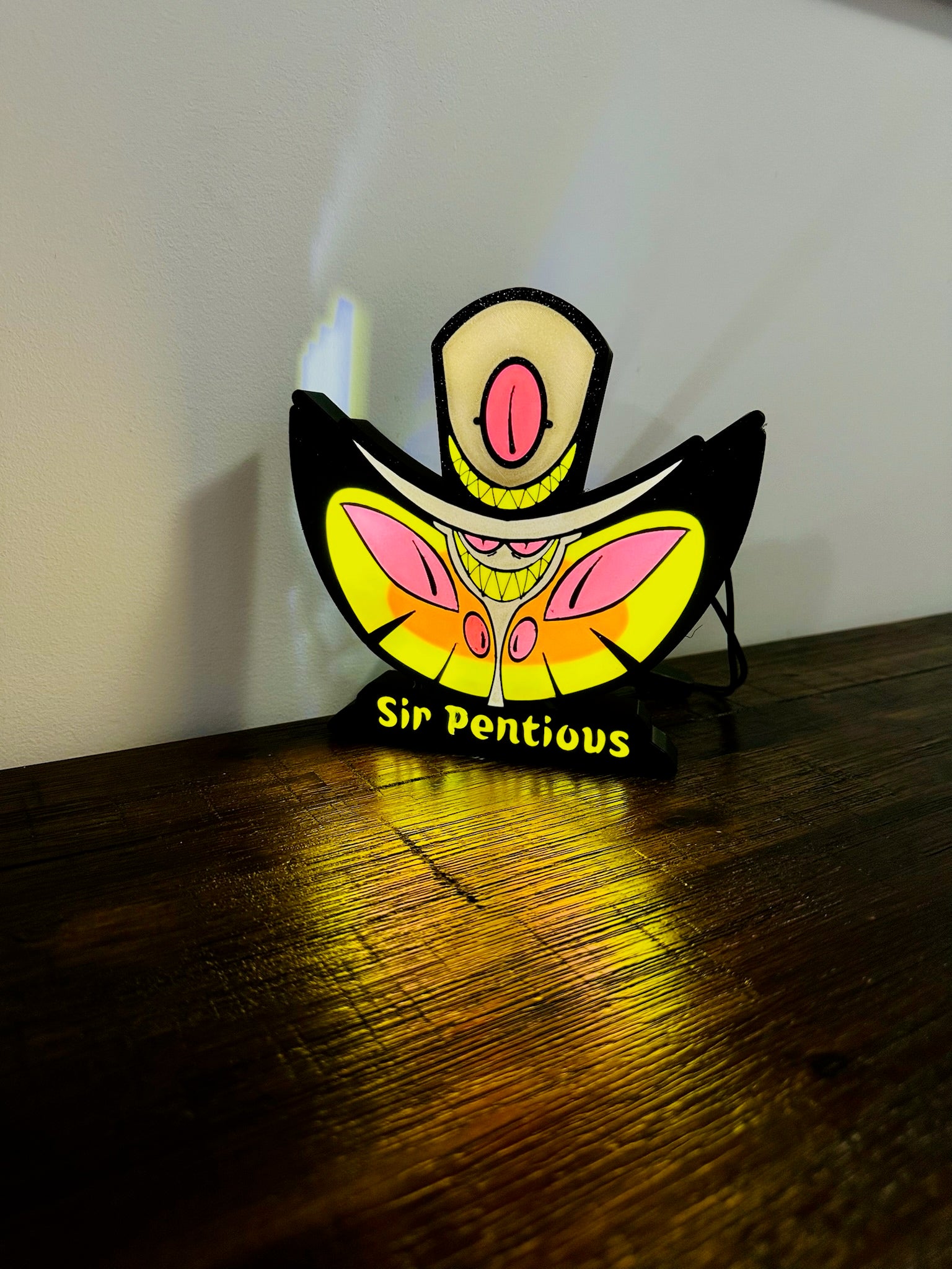 Light Up USB Powered Sir Pentious - Hazbin Hotel Fan Favourite Wall Art