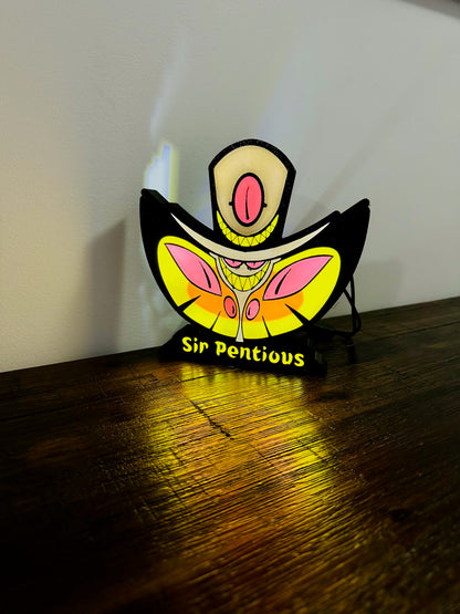 Light Up USB Powered Sir Pentious - Hazbin Hotel Fan Favourite Wall Art