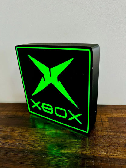 Original Classic XBOX - Bright Green Light Up Wall Art - USB Powered - Michael's 3D World