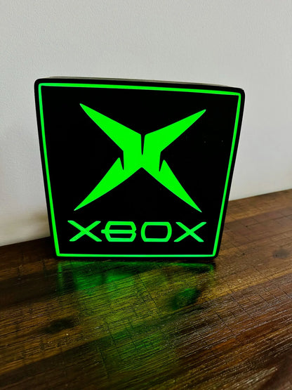 Original Classic XBOX - Bright Green Light Up Wall Art - USB Powered - Michael's 3D World