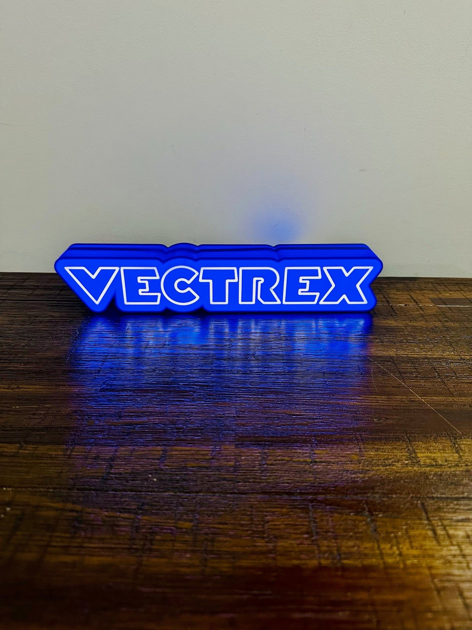 Vectrex Light Up Logo/Sign - USB Powered - Vibrant Blue Glow!