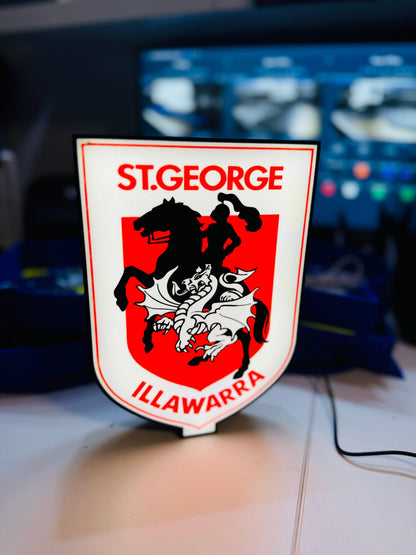 Illawarra St. George Dragons NRL Team Logo - Light Box / Night Light - Michael's 3D World