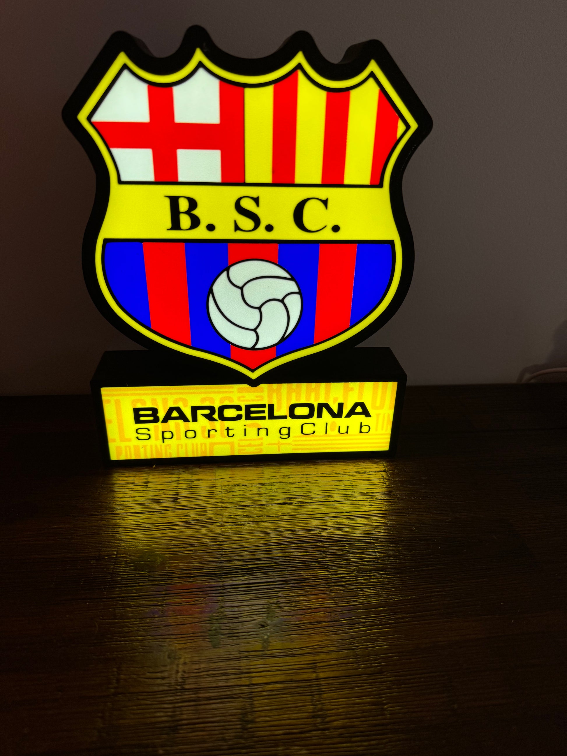 Barcelona Sporting Club Logo - Football Team LED Light Up Logo/Sign