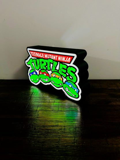 TMNT - Teenage Mutant Ninja Turtles - With Faces - Night Light / Light Box / Light Up Wall Art