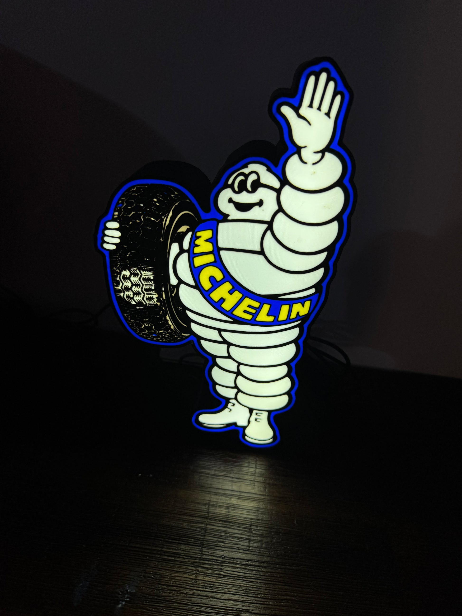 Michelin Man Tyre Logo - LED Light Up Sign / Illuminated Wall Art