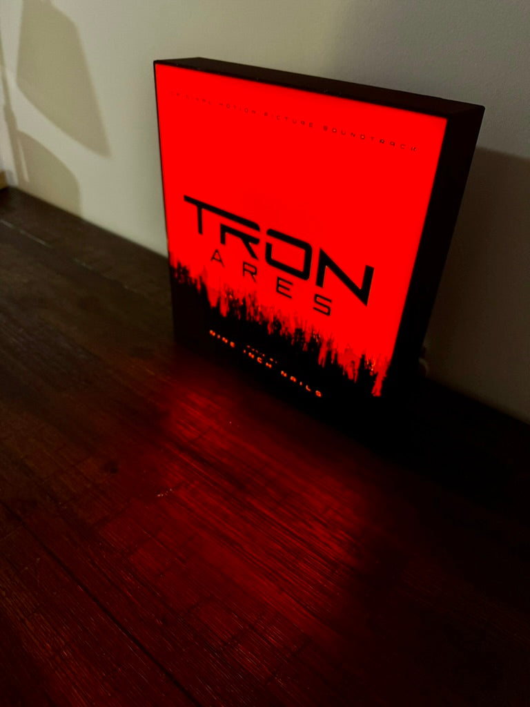 Tron Ares & NIN Soundtrack Cover LED Illuminated Wall Sign - USB Powered Display