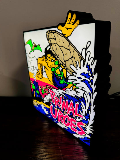 Primal Urges - Surfing Dude - Light Up Artwork / Wall Art / Sign