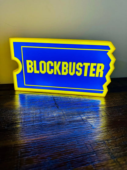 Block Buster Logo - Brilliant Blue & Yellow - USB powered Night Light / Wall Art - Michael's 3D World