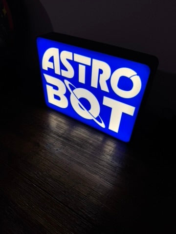 Astrobot - Blue & White LED Light Up Sign / Night Light - USB Powered