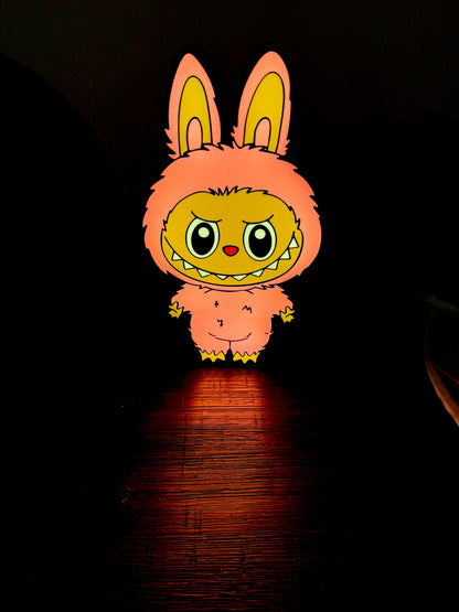 Pink Labubu Doll - LED Light Up Wall Art / Sign