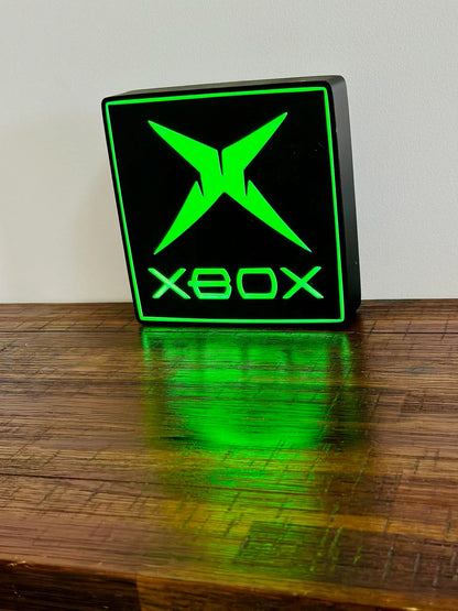 Original Classic XBOX - Bright Green Light Up Wall Art - USB Powered - Michael's 3D World