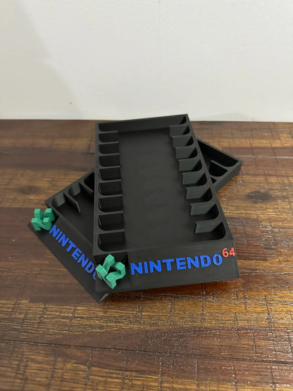 Nintendo 64 Game Holder - With 3D N64 Logo & Coloured Text - Holds 9 Games - Michael's 3D World