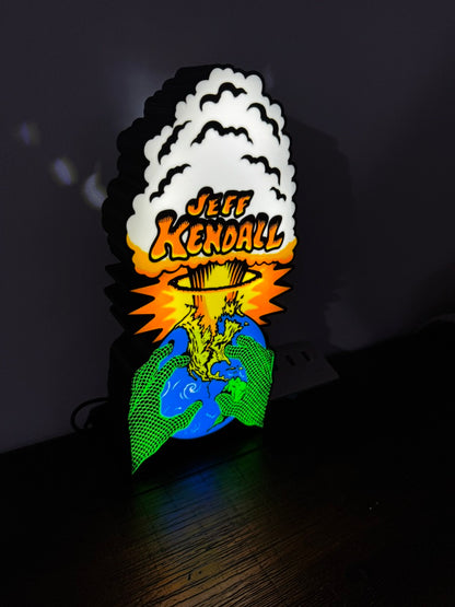 Jeff Kendall Skate Artwork Earth Hands - Light Up Artwork / LED Wall Art / Illuminated Sign