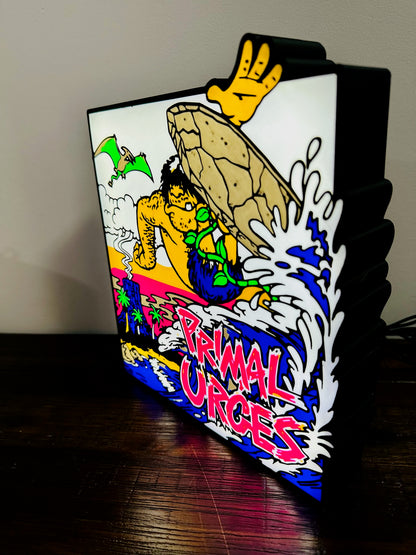 Primal Urges - Surfing Dude - Light Up Artwork / Wall Art / Sign