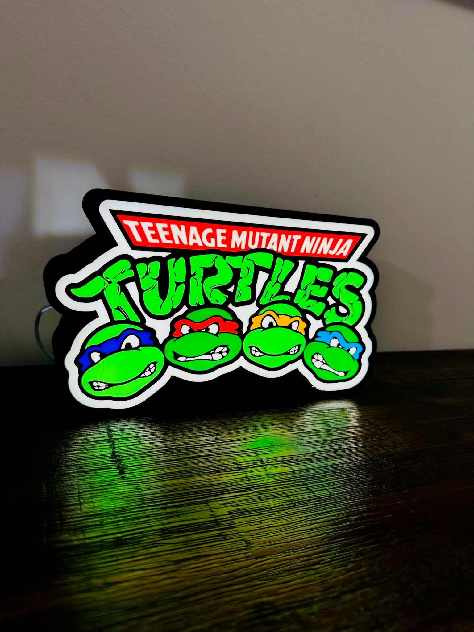 TMNT - Teenage Mutant Ninja Turtles - With Faces - Night Light / Light Box / Light Up Wall Art