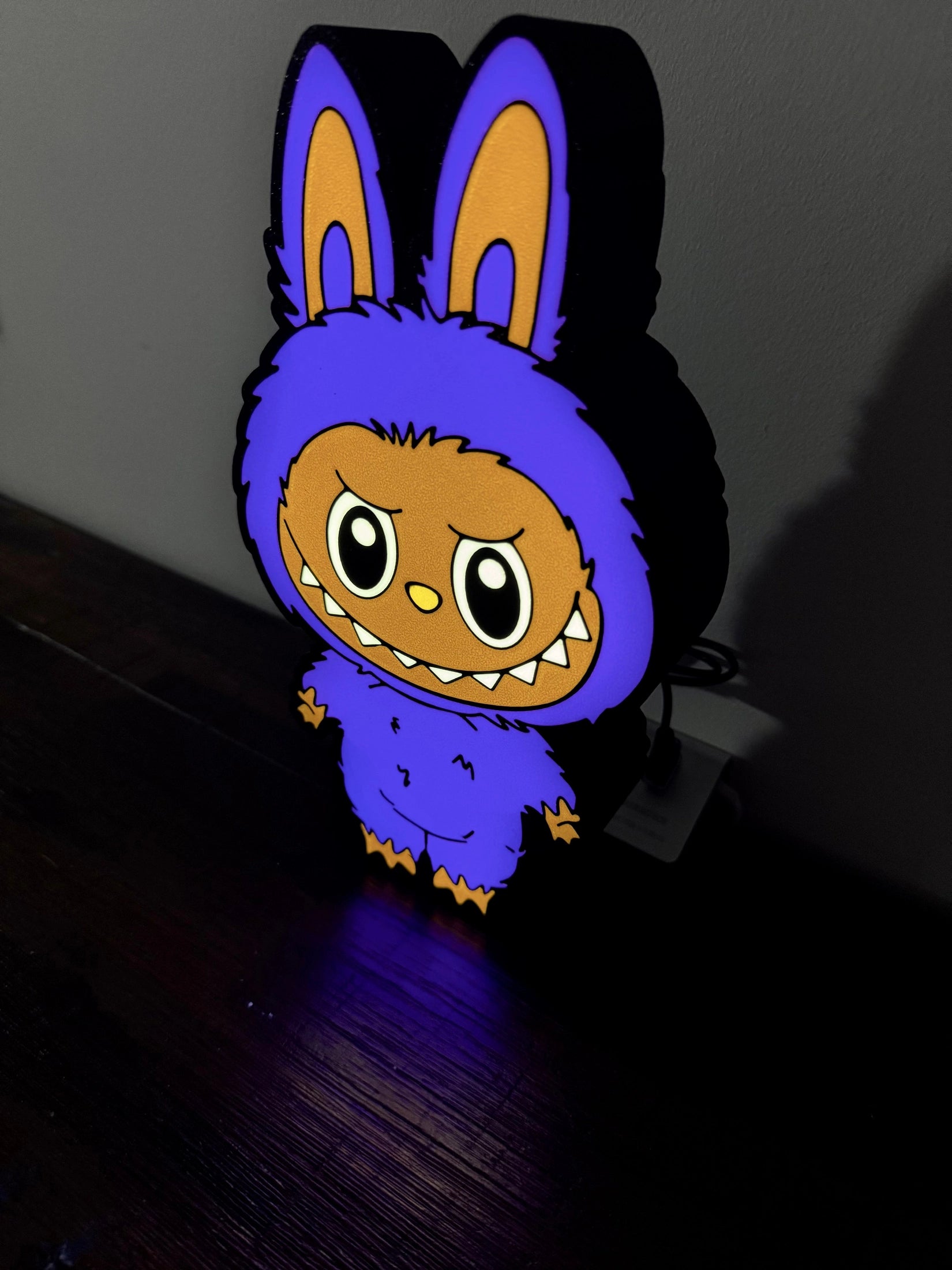 Pink Labubu Doll - LED Light Up Wall Art / Sign