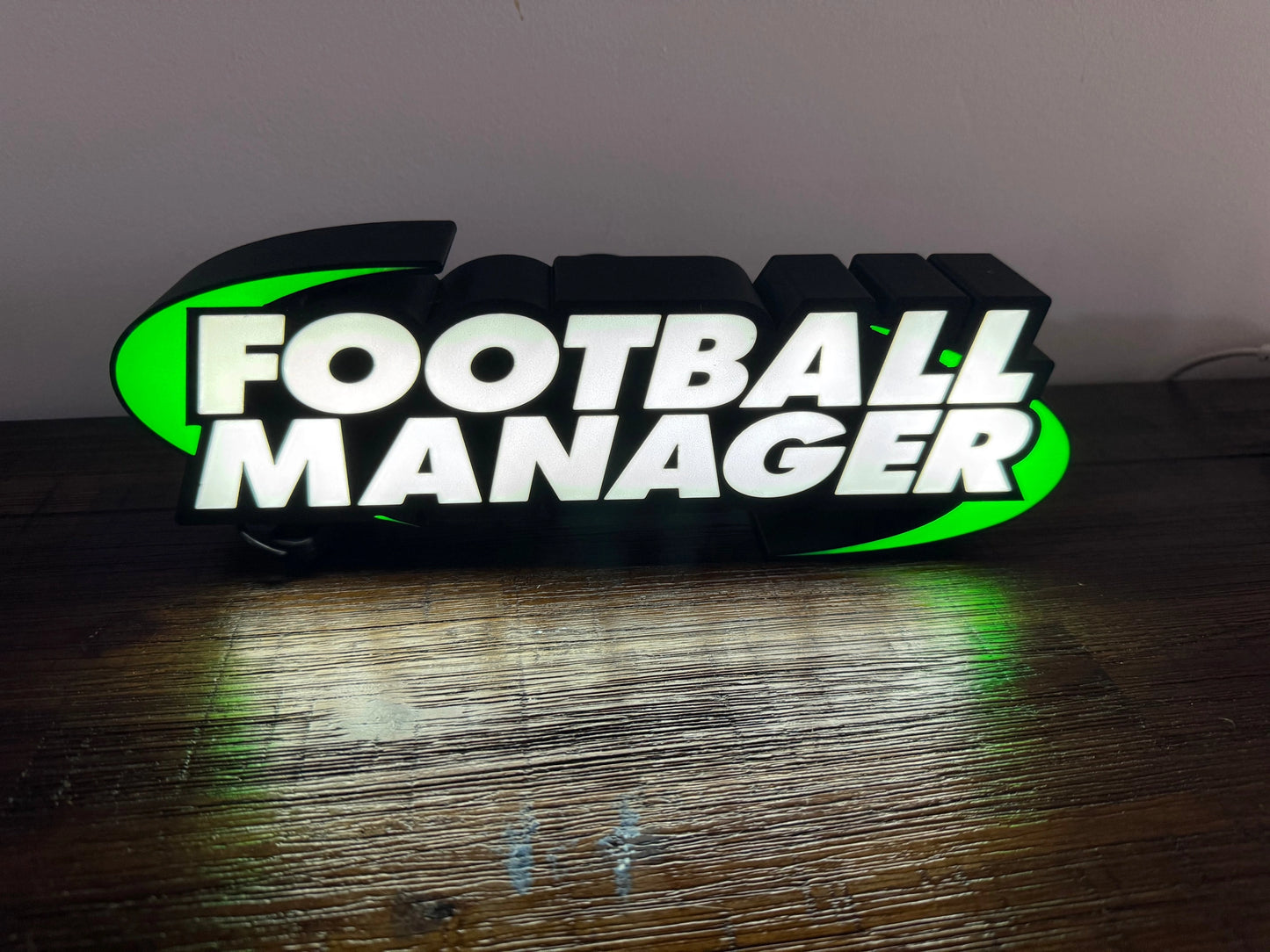 Football Manager Game Logo - Light Up Artwork / Wall Art / Sign